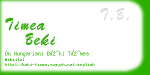 timea beki business card